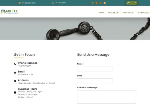 Screenshot of https://abetec.co.ke/contact-us/