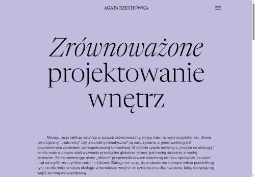 Screenshot of https://agatarzechowka.pl/zrownowazone-projektowanie-wnetrz.html
