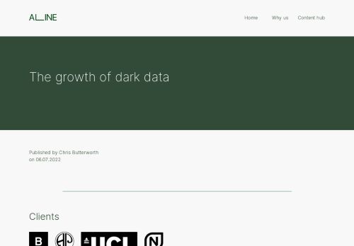 Screenshot of https://aline.to/content-hub/post-the-growth-of-dark-data/