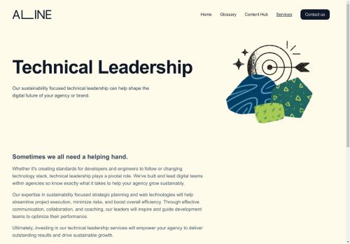 Screenshot of https://www.aline.to/services/tech-leadership/