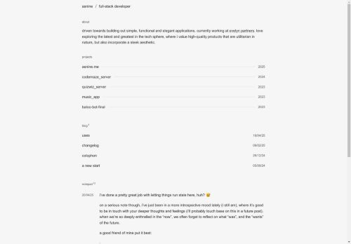 Screenshot of https://asnine.me/
