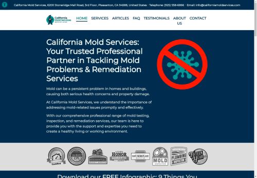 Screenshot of https://californiamoldservices.com/