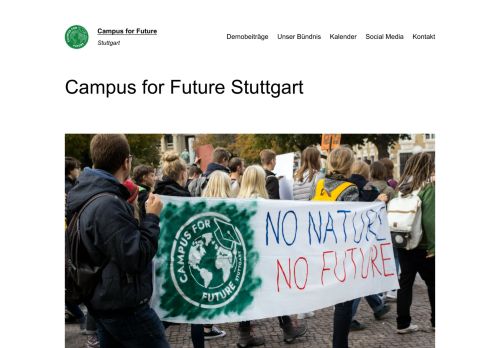 Screenshot of https://www.campusforfuture.de/