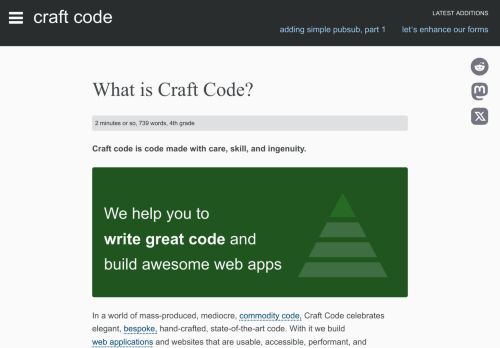 Screenshot of https://craft-code.dev/