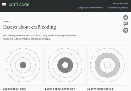 Screenshot of https://craft-code.dev/essays
