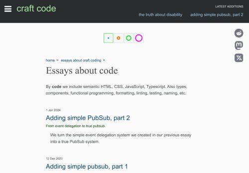 Screenshot of https://craft-code.dev/essays/code