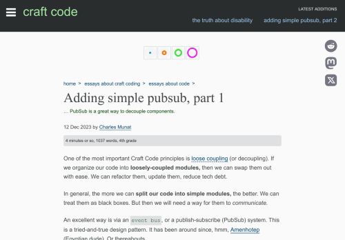 Screenshot of https://craft-code.dev/essays/code/adding-simple-pubsub-part-1