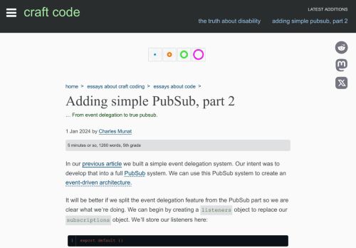 Screenshot of https://craft-code.dev/essays/code/adding-simple-pubsub-part-2