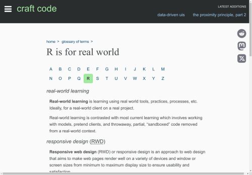 Screenshot of https://craft-code.dev/glossary/r
