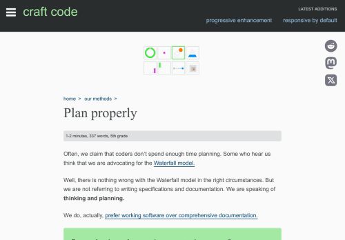 Screenshot of https://craft-code.dev/methods/plan-properly