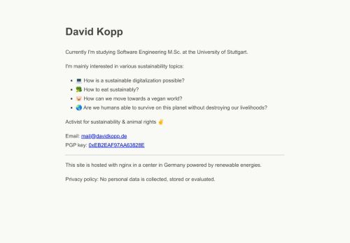 Screenshot of https://www.davidkopp.de/