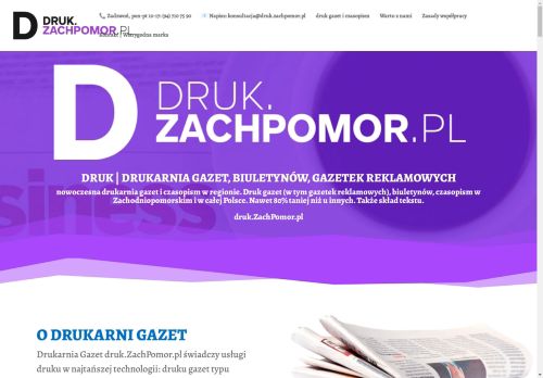 Screenshot of https://druk.zachpomor.pl