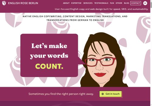 Screenshot of https://englishroseberlin.com/