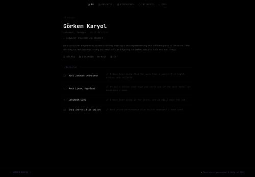 Screenshot of https://gorkemkaryol.dev