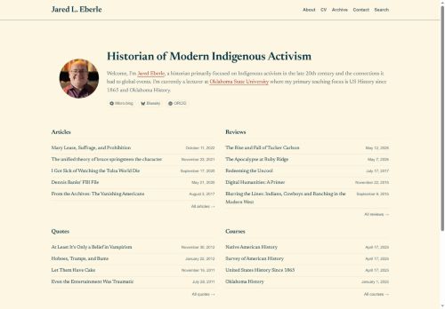 Screenshot of https://jaredeberle.org