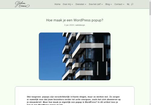 Screenshot of https://jochemoomen.com/blog/hoe-maak-je-een-wordpress-popup/