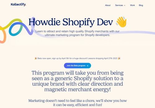 Screenshot of https://kollectify.com/unlock-your-shopify-merchant-magnetism