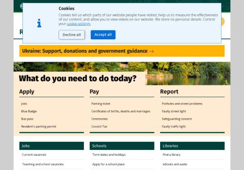 Screenshot of https://www.oxfordshire.gov.uk/