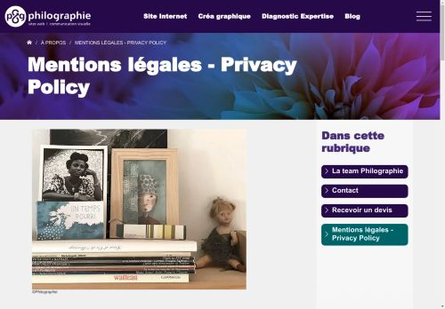 Screenshot of https://www.philographie.com/mentions-legales-privacy-policy