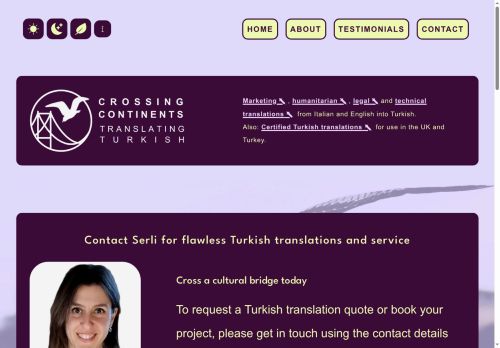 Screenshot of https://translatingturkish.com/contact/