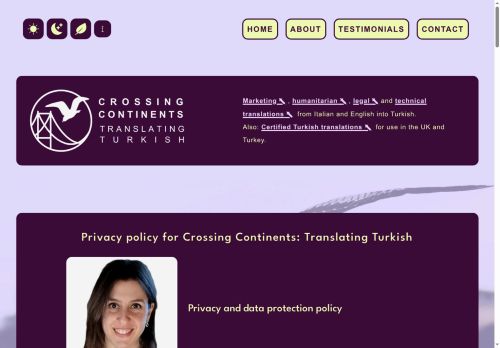 Screenshot of https://translatingturkish.com/privacy/