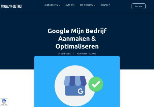 Screenshot of https://visualdistrict.nl/google-mijn-bedrijf-aanmaken-en-optimaliseren/