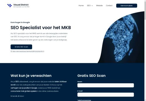 Screenshot of https://visualdistrict.nl/seo-specialist-mkb/
