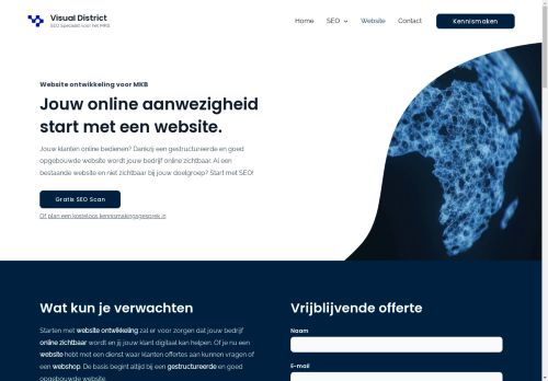 Screenshot of https://visualdistrict.nl/website-ontwikkeling/