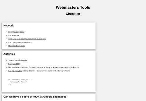 Screenshot of https://webmasters.tools