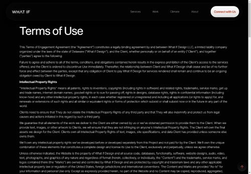 Screenshot of https://www.whatifdesign.co/terms-of-use